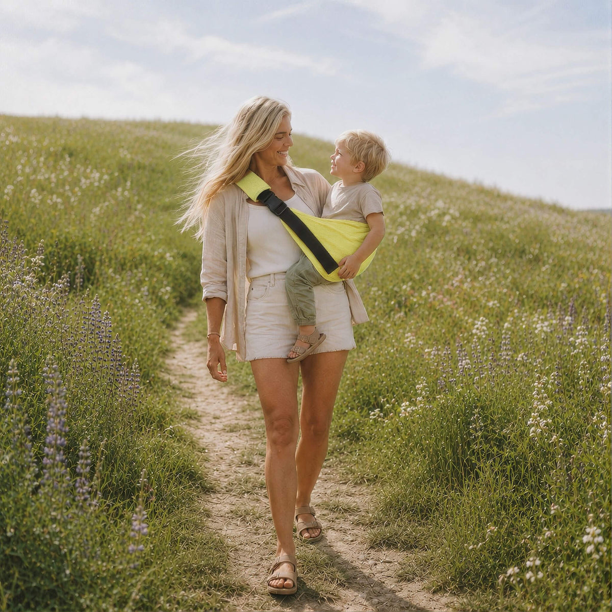 Everyday Corduroy Sling Carrier - Citron