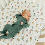 Premium Knit Fitted Crib Sheet - CoComelon Friends