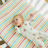 Premium Knit Fitted Crib Sheet - CoComelon Stripe