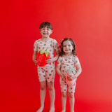 2pc Short Sleeve Pajama Set - Strawberry