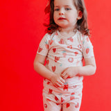 2pc Short Sleeve Pajama Set - Strawberry