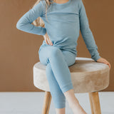 2pc Rib Knit Long Sleeve Pajama Set - Atlantic