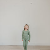 2pc Rib Knit Long Sleeve Pajama Set - Clover