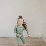 2pc Rib Knit Long Sleeve Pajama Set - Clover