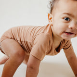 Short Sleeve Bodysuit - Pecan