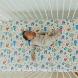 Premium Knit Fitted Crib Sheet - Justice League