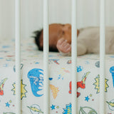 Premium Knit Fitted Crib Sheet - Justice League