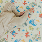 Premium Knit Fitted Crib Sheet - Justice League