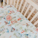 Premium Knit Fitted Crib Sheet - Dino Explorer