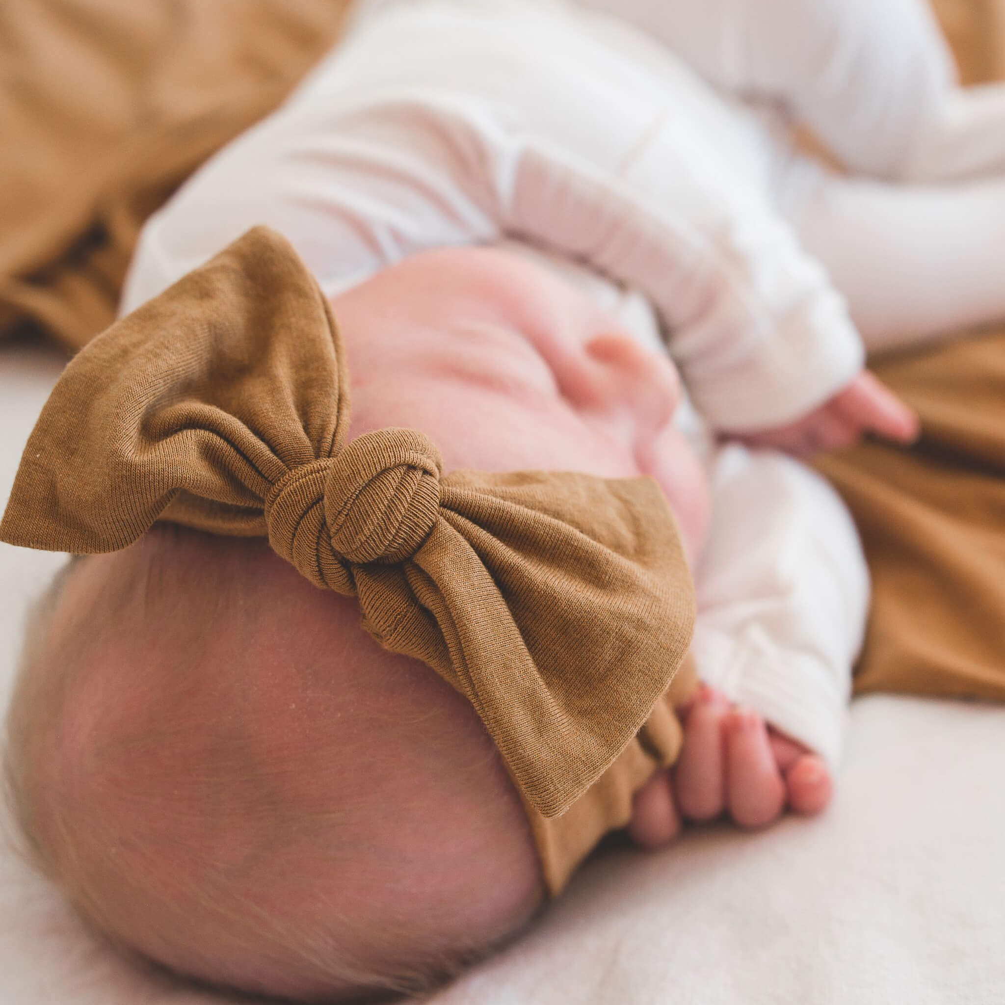 Knit Headband Bow - Camel