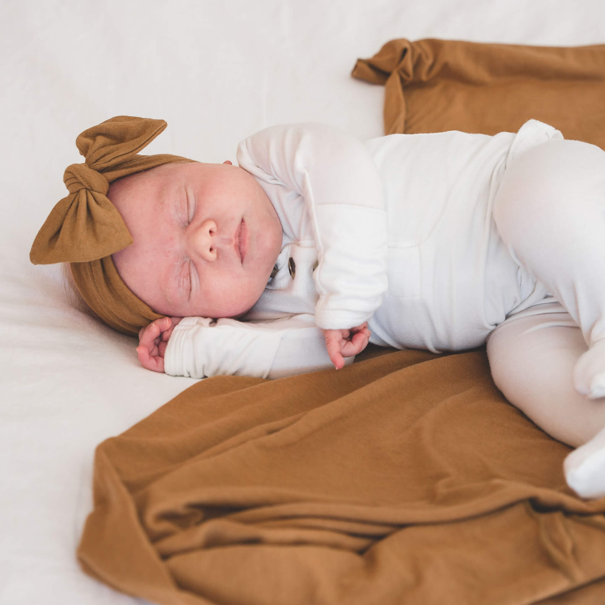 Knit Headband Bow - Camel
