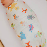 Knit Swaddle Blanket - Sesame Friends