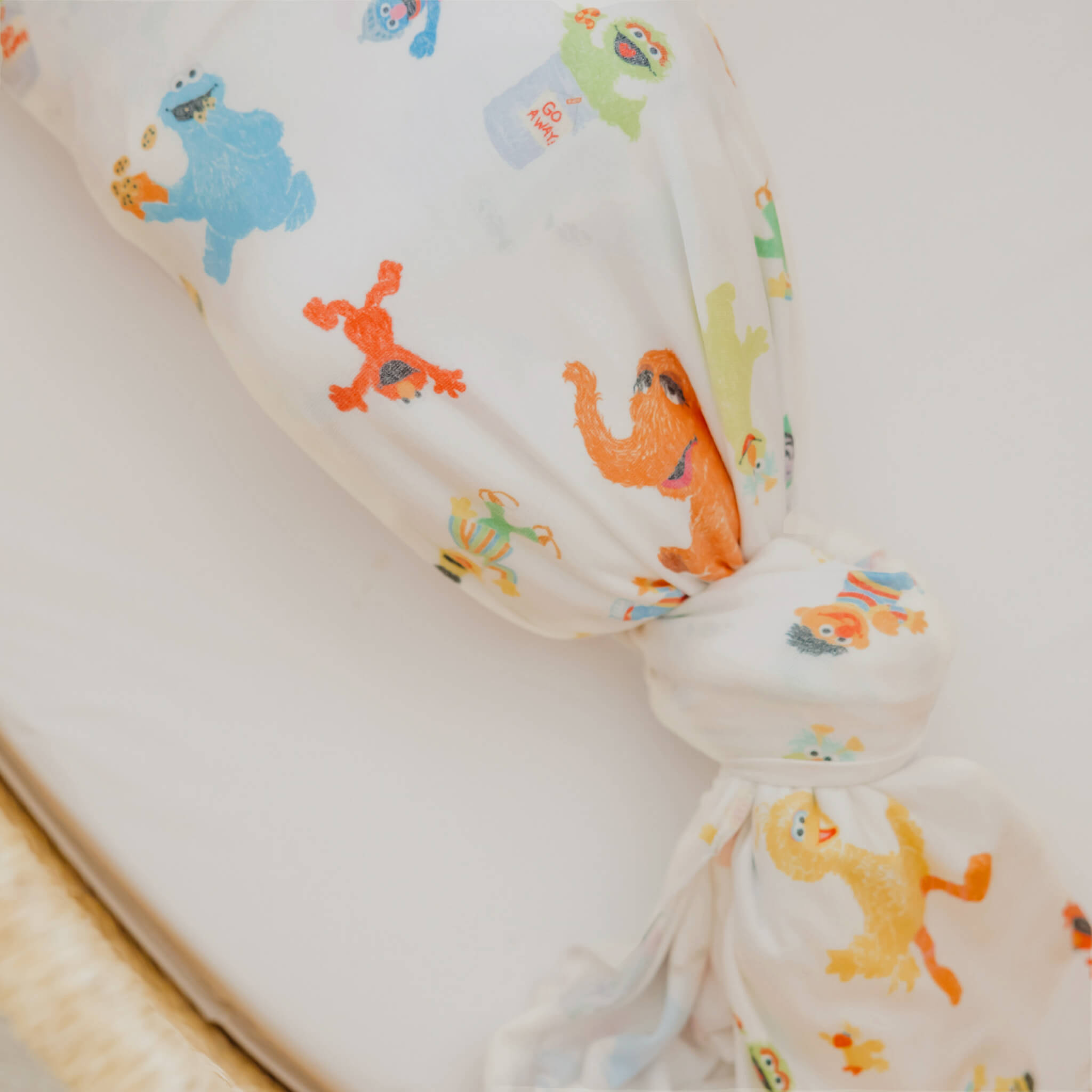 Knit Swaddle Blanket - Sesame Friends