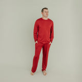 Men's Long Sleeve Pajama Set - Cranberry