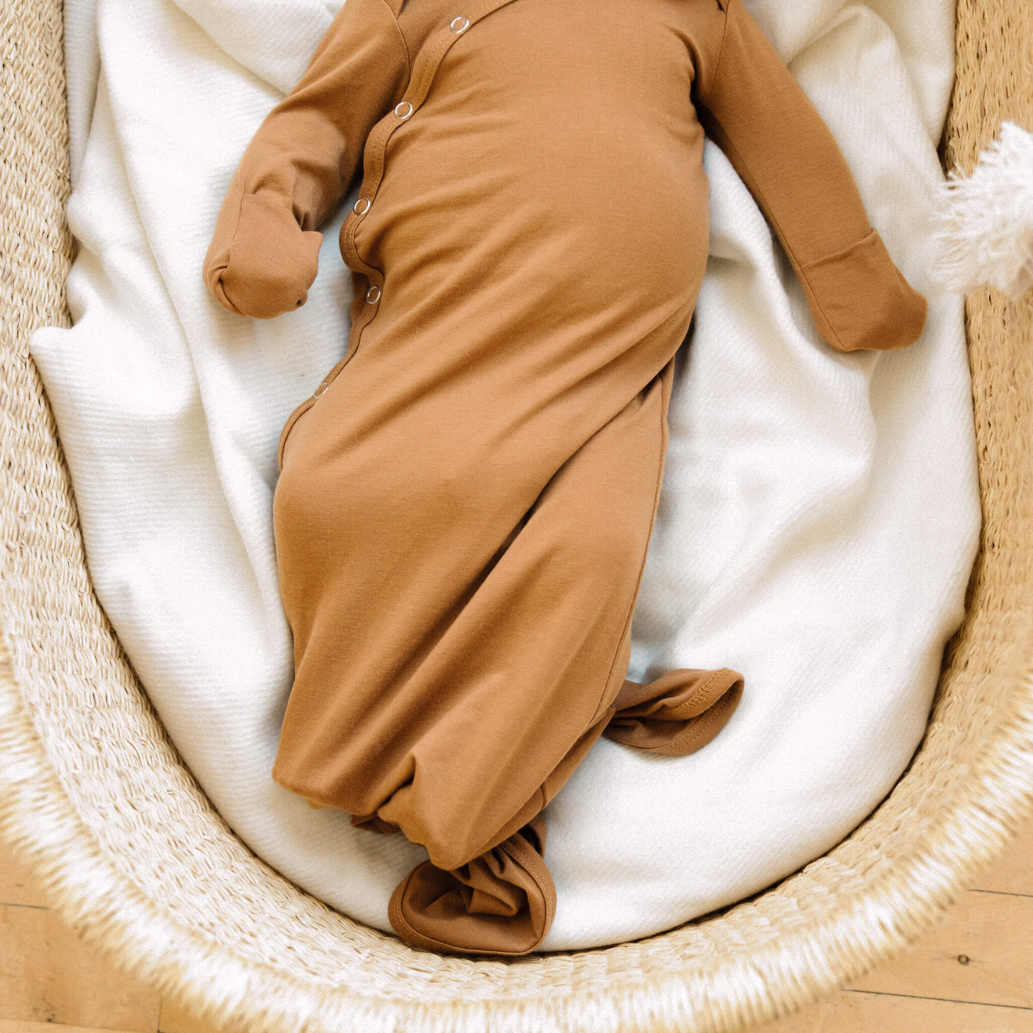 Newborn Knotted Gown - Camel