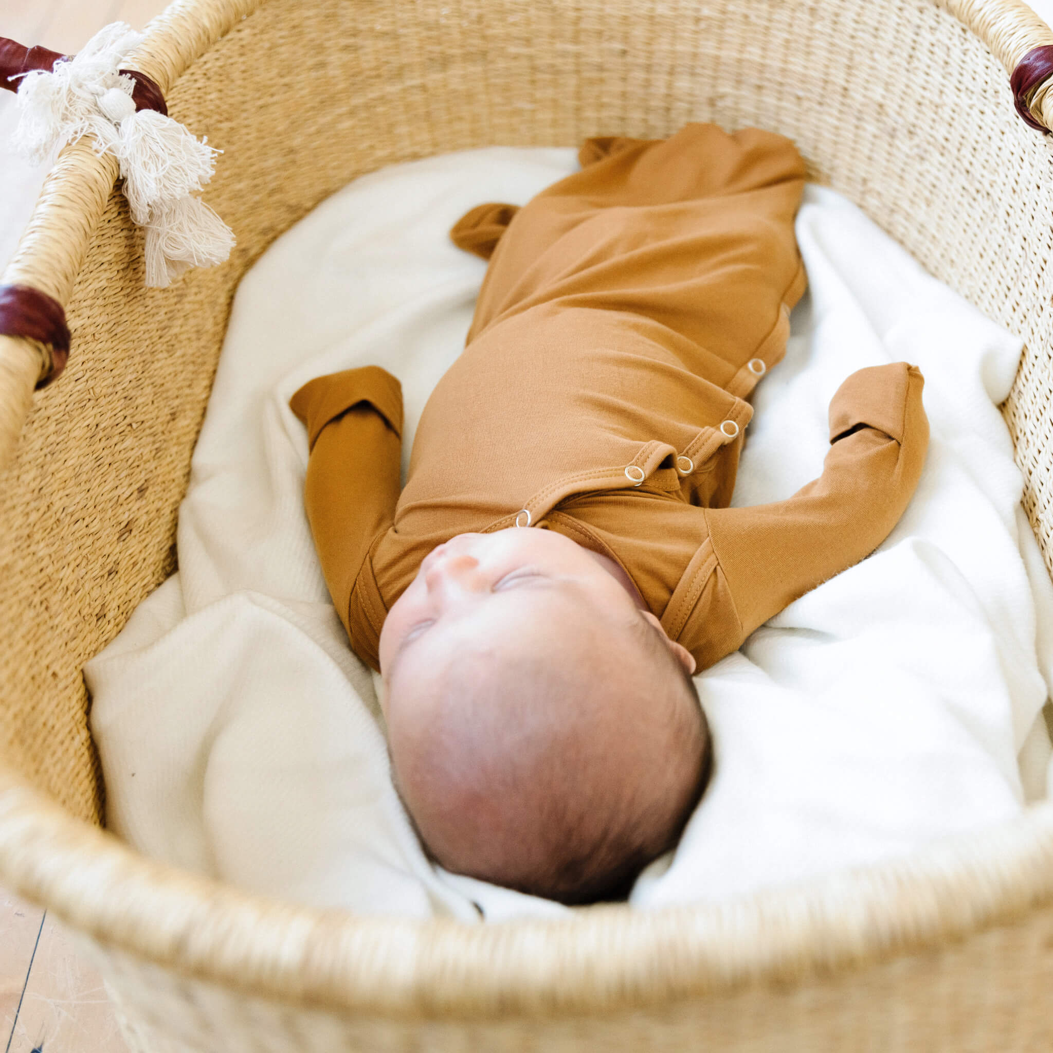 Newborn Knotted Gown - Camel