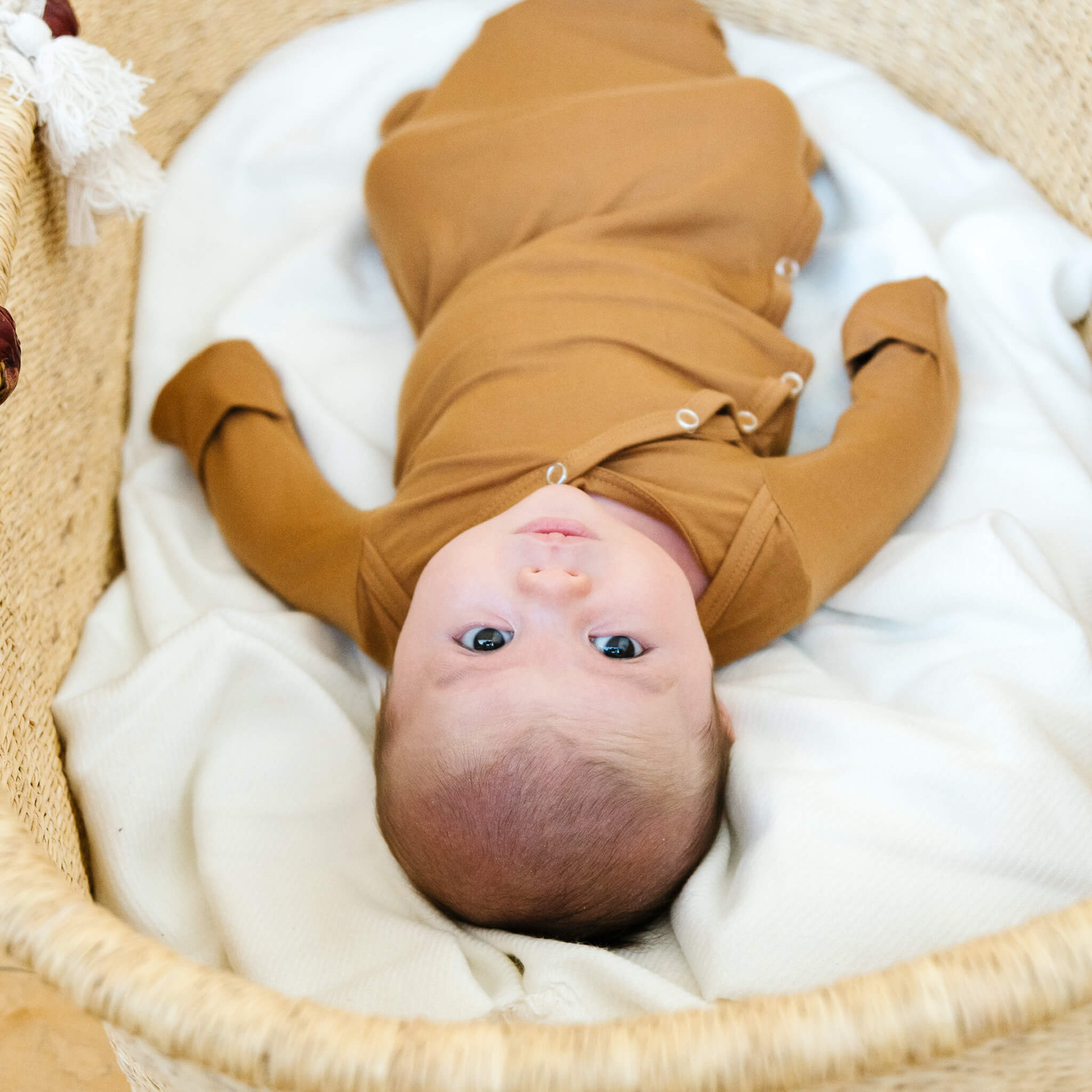 Newborn Knotted Gown - Camel