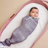 Personalized Baby Name Swaddle Blanket - Plum