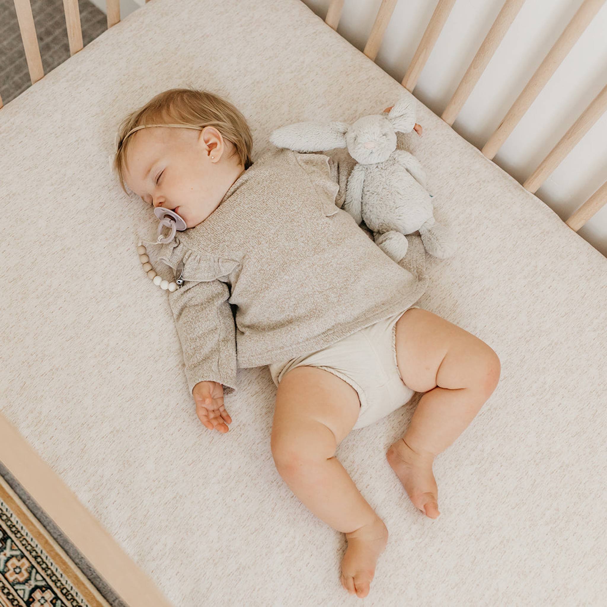 Premium Knit Fitted Crib Sheet - Oat