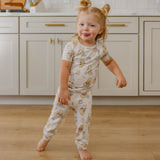 2pc Short Sleeve Pajamas with Pants - Hunny