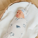 Knit Swaddle Blanket - Penguins