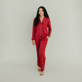 Women's Classic Pajama Set - Cranberry