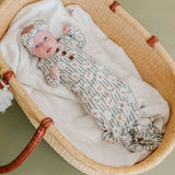 Wood Button Newborn Knotted Gown - Constance