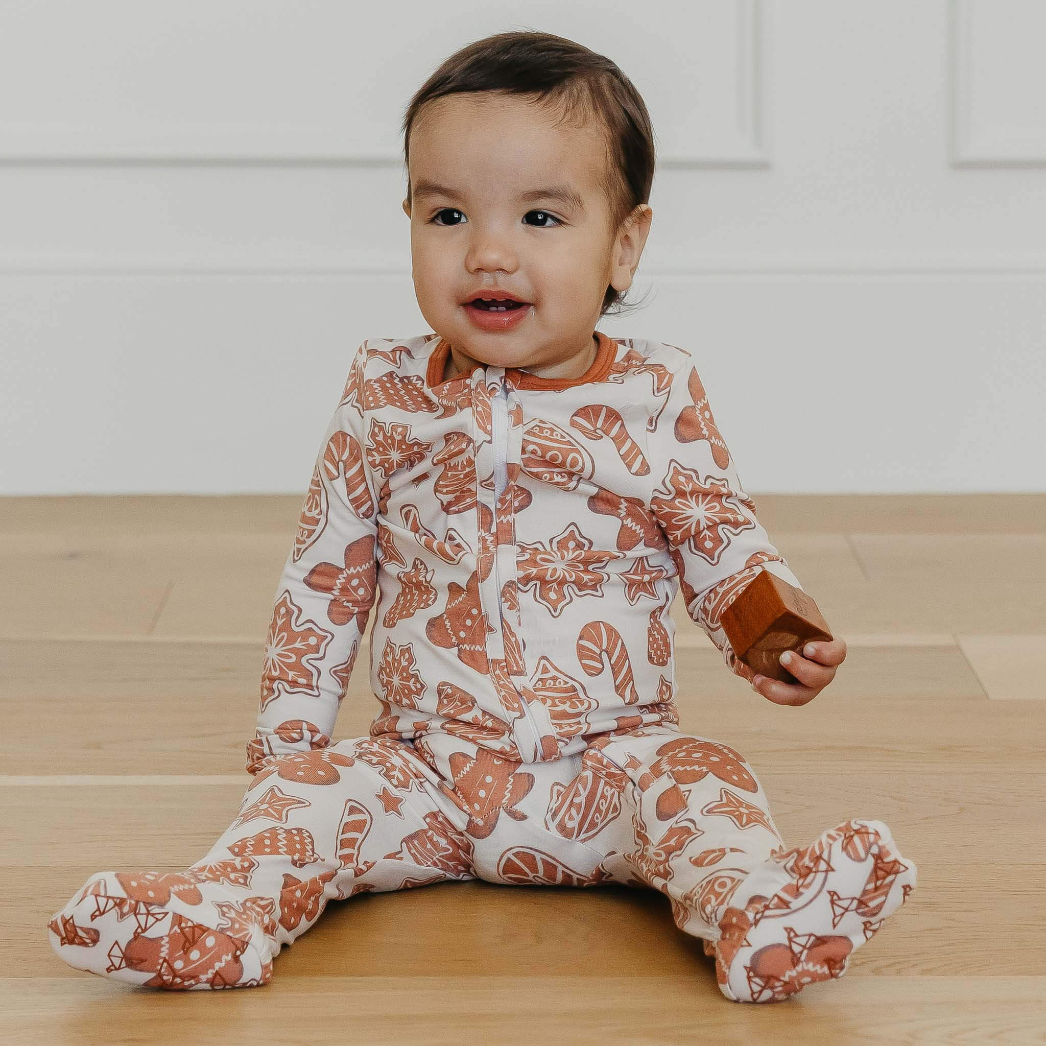 Zip-Up Footie Pajama - Gingerbread