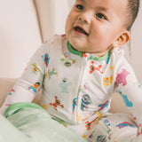 Zip-Up Footie Pajama - Sesame Friends