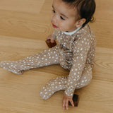 Zip Up Footie Pajama - Fawn