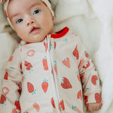 Zip-Up Footie Pajama - Strawberry