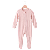 Bamboo Pointelle Footie - Baby Pink
