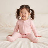 Bamboo Pointelle Footie - Baby Pink
