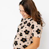 Women's Short Sleeve Pajamas - Gemma In Tan