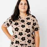 Women's Short Sleeve Pajamas - Gemma In Tan