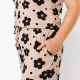 Women's Short Sleeve Pajamas - Gemma In Tan